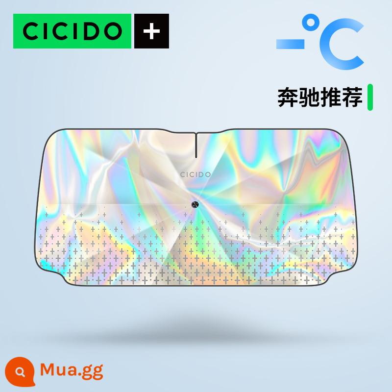 CICIDO [laser] dù che nắng xe ô tô chống nắng cách nhiệt tấm che nắng có thể thu vào phía trước Tesla - Lớp phủ laser nâng cấp 2023 - Làm mát ° C [áp dụng cho Mercedes-Benz]