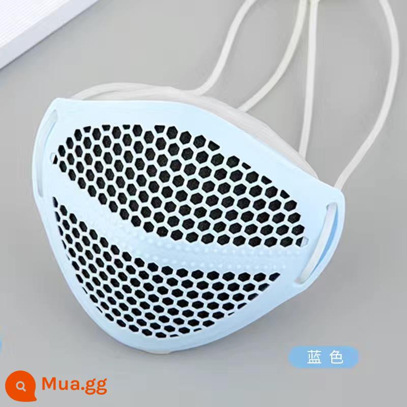 Mặt nạ chống bụi chống bụi công nghiệp nghiền bụi xi măng trang trí mỏ than mặt nạ miệng và mũi silicone mặt nạ thoáng khí mặt nạ - Khẩu trang mũi xanh + 50 miếng bông dày + 6 miếng bông đã giặt