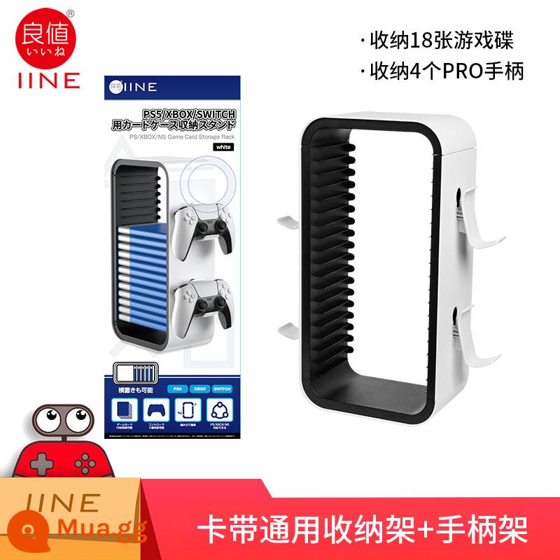 Kệ lưu trữ băng cassette PS5/PS4/Xbox/NS giá tốt, giá đỡ tay cầm, đĩa trò chơi, đĩa, giá đỡ hộp chuyển đổi thẻ - Kệ lưu trữ băng cassette PS/Xbox/NS đen trắng + Giá đỡ bộ điều khiển L866