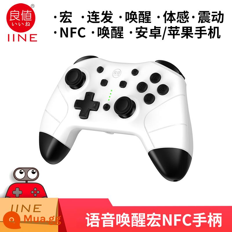 Tay cầm chơi game Switch PRO chính hãng giá trị tốt OLED NS rung không dây Bluetooth bật tay cầm trong suốt - Tay cầm lập trình macro đánh thức giá trị tốt màu trắng, mũ miễn phí L703