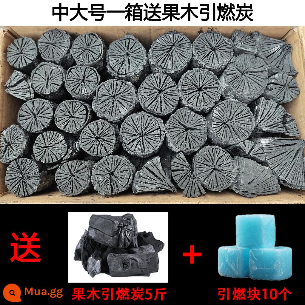 Than hoa cúc nướng than trái cây than nướng carbon không khói than củi chống cháy gỗ thương mại than nướng hộp lớn đặc biệt - Hộp than hoa cúc cỡ vừa và lớn (22 catty) đi kèm 5 catty than hoa quả đốt + 10 khối nhỏ màu xanh