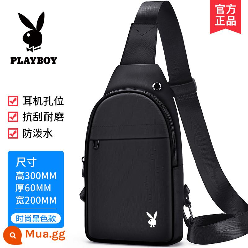 Playboy Nam Ba Lô Một Túi Đeo Vai Nhỏ Vải Ins Triều Thương Hiệu Vai Xéo Dung Tích Lớn Túi Đeo Chéo Ngực - 9001 Thời trang Đen [Ô miễn phí]