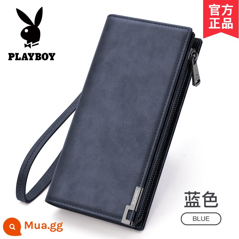 Túi Clutch Playboy Nam Ví Dài Bằng Lái Xe Tích Hợp Túi Đựng Thẻ Bố Túi Clutch Phong Cách Ví Clutch - màu xanh da trời