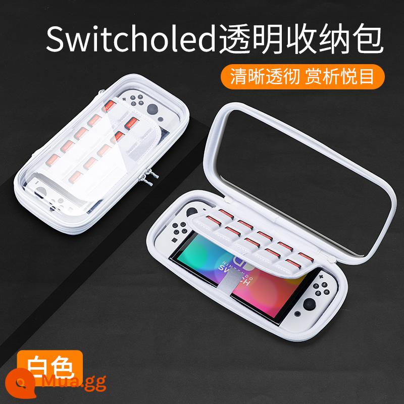 Công tắc che bụi dạ quang Nintendo switcholed máy chủ bảng điều khiển trò chơi hộp cơ sở ns bìa màn hình oled vỏ acrylic trong suốt vỏ bảo vệ hộp băng cassette túi lưu trữ hộp thẻ phụ kiện tản nhiệt - Túi đựng trong suốt màu trắng [Đã chuyển đổi]