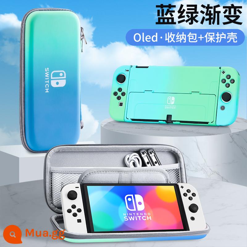 Túi lưu trữ Nintendo Switch có giá đỡ ns Vỏ bảo vệ dung lượng lớn Bảng điều khiển trò chơi switchol di động hộp vỏ cứng hộp oled hộp băng siwch vỏ tay cầm trọn bộ phụ kiện cầm tay - Hộp đựng cứng có chân đế Oled [gradient màu xanh lam + hộp bảo vệ tương tự] đi kèm với miếng dán + nắp