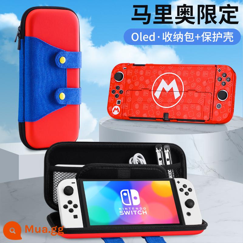 Túi lưu trữ Nintendo Switch có giá đỡ ns Vỏ bảo vệ dung lượng lớn Bảng điều khiển trò chơi switchol di động hộp vỏ cứng hộp oled hộp băng siwch vỏ tay cầm trọn bộ phụ kiện cầm tay - Hộp đựng cứng đứng Oled [Mario phiên bản giới hạn + hộp bảo vệ tương tự] đi kèm phim + nắp