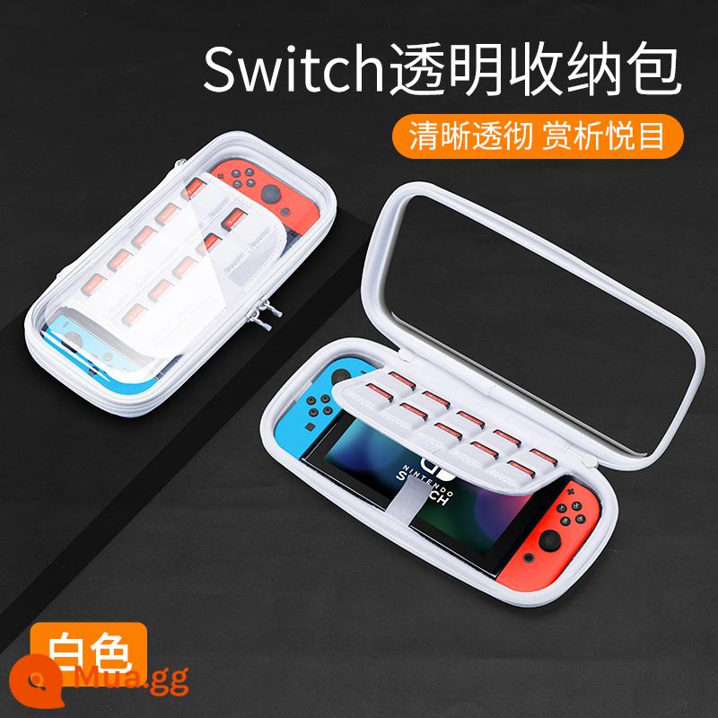 Công tắc che bụi dạ quang Nintendo switcholed máy chủ bảng điều khiển trò chơi hộp cơ sở ns bìa màn hình oled vỏ acrylic trong suốt vỏ bảo vệ hộp băng cassette túi lưu trữ hộp thẻ phụ kiện tản nhiệt - Túi đựng trong suốt màu trắng [Switch]