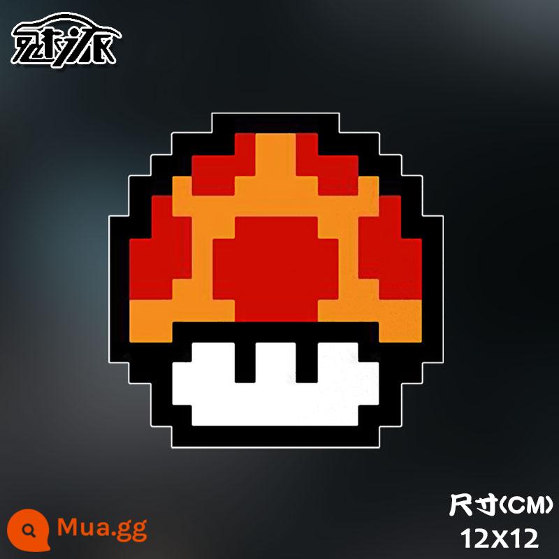 Super Mario FC Mario retro hoài cổ màu đỏ và trắng máy trò chơi nhãn dán xe phản quang nhãn dán cơ thể miếng dán kính phía sau - Mẫu phản quang nhỏ 6