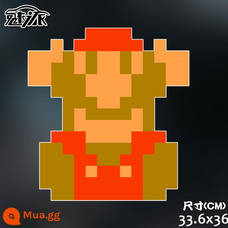 Super Mario FC Mario retro hoài cổ màu đỏ và trắng máy trò chơi nhãn dán xe phản quang nhãn dán cơ thể miếng dán kính phía sau - Mẫu phản quang lớn 3