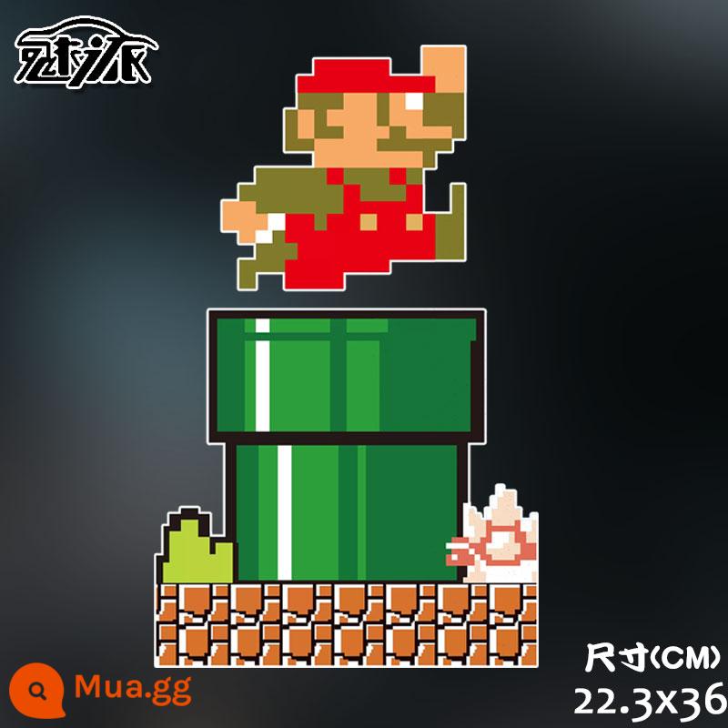 Super Mario FC Mario retro hoài cổ màu đỏ và trắng máy trò chơi nhãn dán xe phản quang nhãn dán cơ thể miếng dán kính phía sau - Kiểu phản quang lớn 5