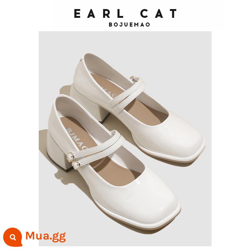 Giày da nhỏ Earl Cat Giày nữ Phúc lợi Chia tay Mẫu Giày Mary Jane Không trả lại hoặc trao đổi trừ khi có vấn đề nghiêm trọng về chất lượng - 326 mét trắng