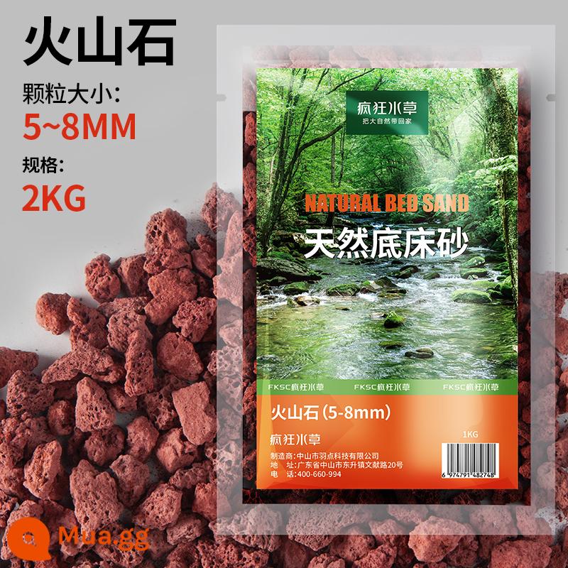 Đá đáy núi lửa cát bể cá đá trang trí cảnh quan bể rùa cát sàn hạt vật liệu lọc nước đặc biệt cỏ bùn đá núi lửa - Đá núi lửa (5-8mm) 2kg