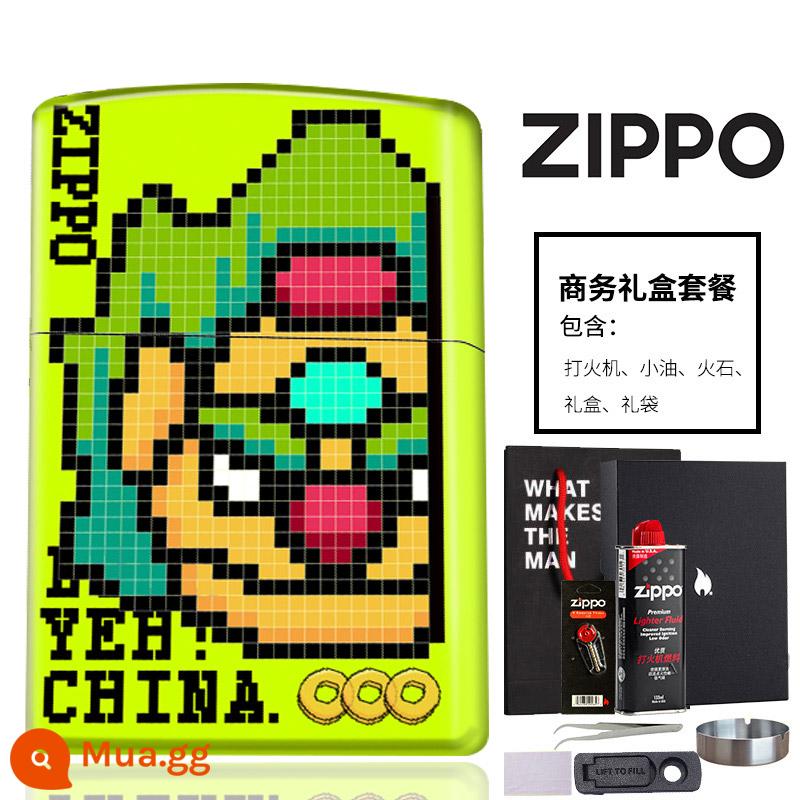 Bật lửa zippo dầu hỏa chống gió bật lửa in màu quà tặng ngày lễ tình nhân cho bạn trai pixel quốc triều-Pixiu - [Gói doanh nghiệp] Pixel Pixiu