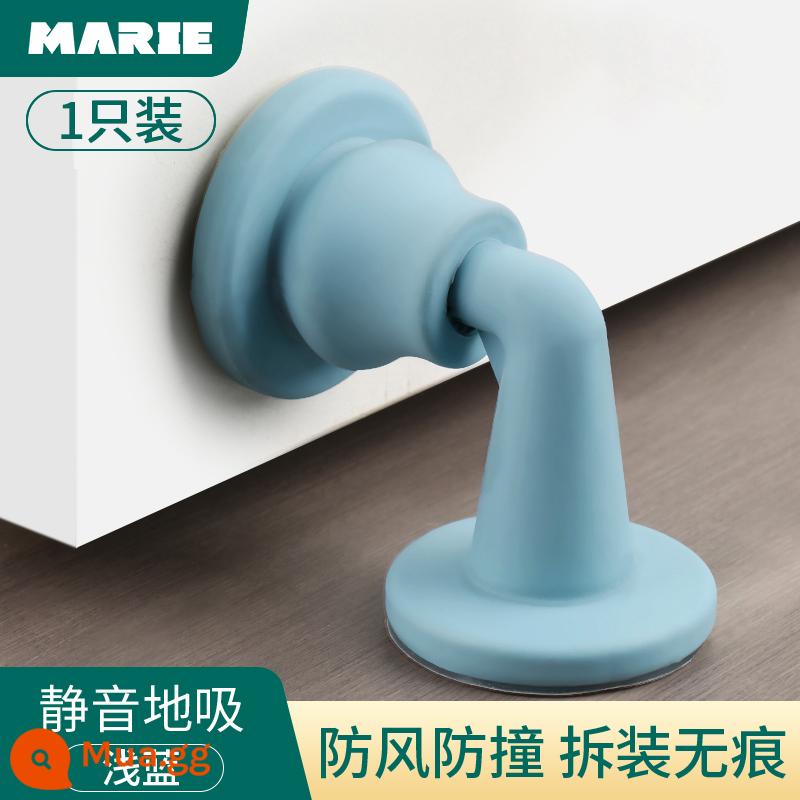 Cửa hút miễn phí đấm mới silicone chống va chạm chặn cửa cửa cảm ứng chặn cửa trang điểm cửa phòng cửa hút phía sau cửa hút cố định - Hút đất 1 màu xanh nhạt