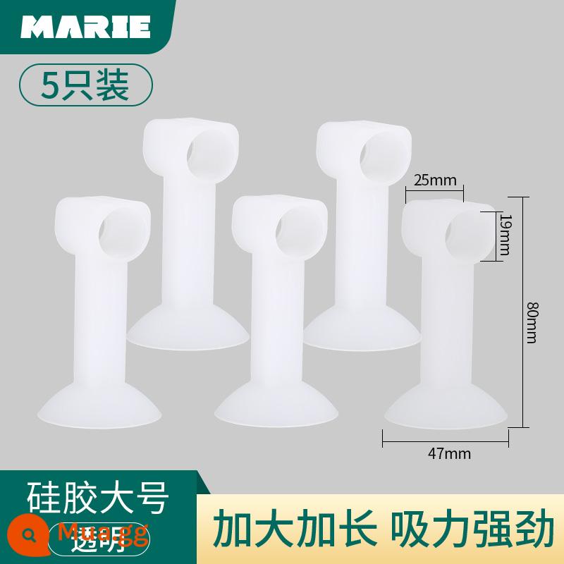 Cửa hút miễn phí đấm silicone tắt tiếng chống va chạm tay nắm cửa tường hút cố định cửa sổ phòng trang điểm mới cửa kháng cửa hút - Silicone lớn trong suốt 5