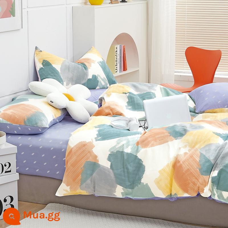 4 Bộ Cotton Nguyên Chất Cotton 100 Bé Trai Hoạt Hình Giường Vỏ Chăn Ga Gối Trẻ Em Đĩa Đơn 3 Khủng Long 4 - giai điệu giấc mơ