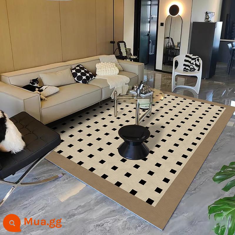 Checkerboard Thảm Da Phòng Khách Thoáng Mát Sàn Miễn Phí Chăm Sóc Chống Nước Giày Lười Dùng Một Lần Bàn Thảm Phòng Ngủ Đầu Giường Chăn - Boyuge (mát mẻ và thoải mái)