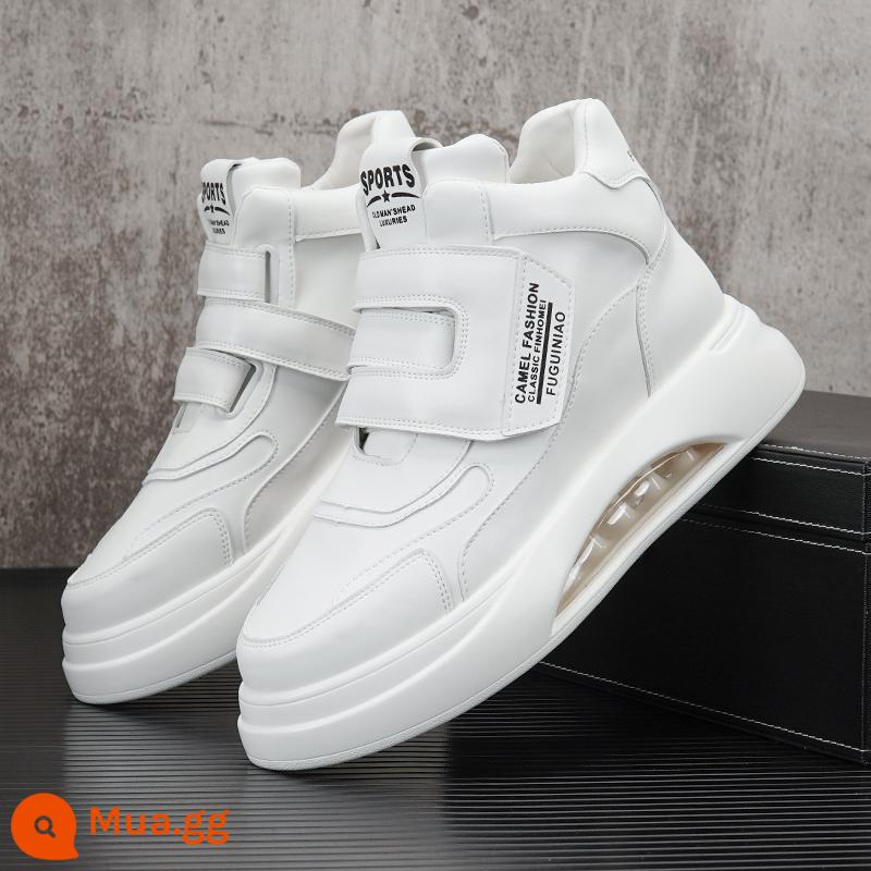 Nhà Ga Châu Âu Giày Nam Đệm Không Khí Giày Cao Cấp 2023 Xu Hướng Mới Giày Sneaker Nam Đế Dày Bên Trong Tăng Chiều Cao Giày Thường - Trắng