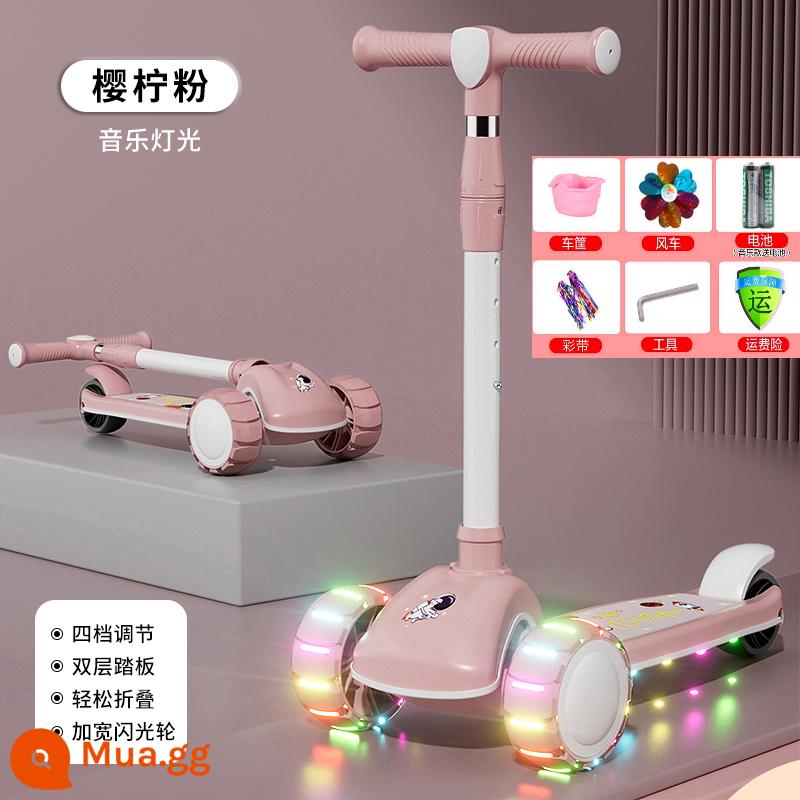 Xe Scooter cho bé 1-3—6-12 tuổi trở lên xe đạp trẻ em gấp mẫu bé trai và bé gái xe trượt trơn cho bé - Bột nâng cấp + âm nhạc và ánh sáng + bánh xe flash Hummer 50 cm trọn gói + bảo hành trọn đời. Mua gói đắt tiền và nhận lại