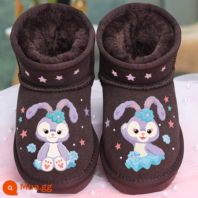 Giày bông tuyết cho trẻ em giày bông Girl cotton giày 2022 Mùa đông Giày trẻ em mới dành ấm cho trẻ em Boots - màu sô cô la