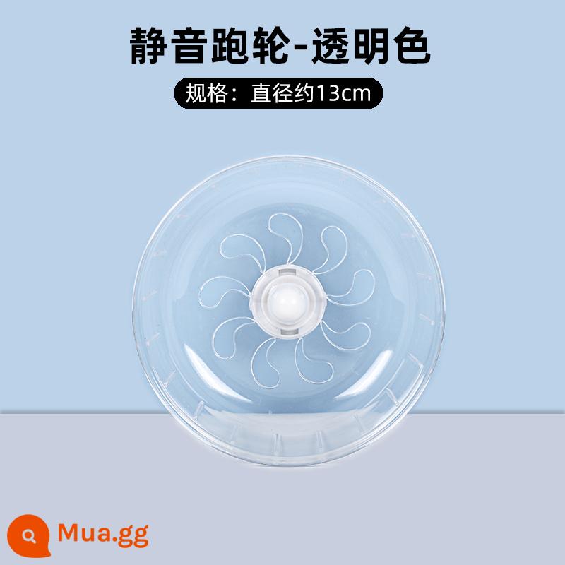 Hamster bánh xe chạy có giá đỡ gấu vàng con lăn siêu êm chuyên dụng đồ chơi cảnh quan quy mô lớn cung cấp máy chạy bộ lớn - Bánh xe chạy 13cm - màu trong suốt