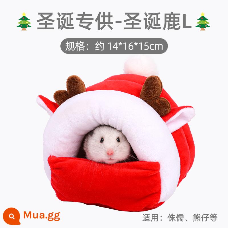 Hamster bông ấm tổ gấu vàng mùa đông tổ nhỏ mật ong túi lượn hoa cành chuột trốn nhà mùa đông đồ dùng mùa đông - Hươu Giáng sinh lớn (gấu vàng, lùn béo)