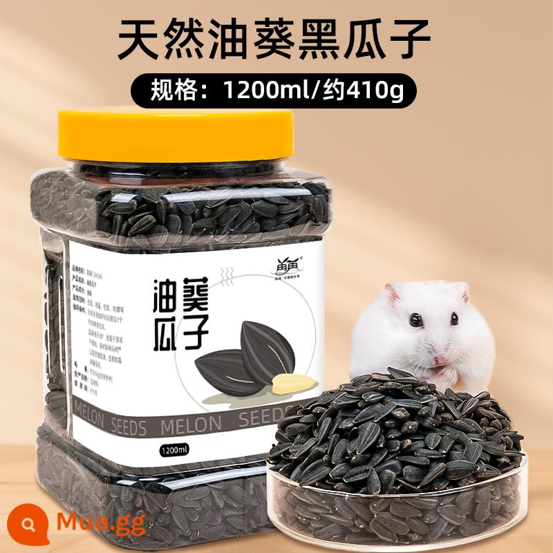 Bộ sưu tập đầy đủ các loại thức ăn và đồ ăn nhẹ cho chuột hamster, hạt dưa, thức ăn chủ yếu và nguồn dinh dưỡng đặc biệt cho gấu vàng. - 1200ml hạt dưa đen (đóng hộp)