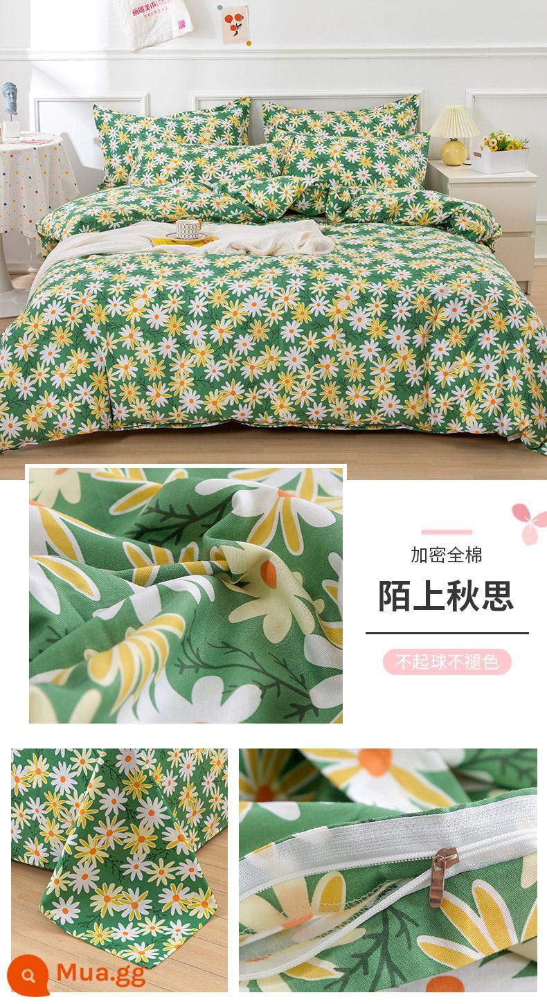 Ins gió bộ bốn món cotton nguyên chất 100 bộ đồ giường cotton mùa xuân và mùa hè ga trải giường được trang bị tấm vỏ chăn bộ 4 bộ ba món - Mo Shang Qiusi (bông mã hóa)