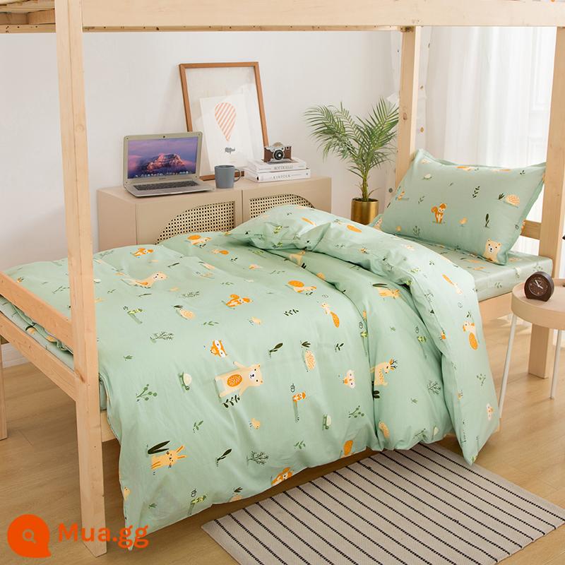 Ký túc xá giường đơn cotton nguyên chất 3 mảnh 100 ga trải giường cotton vỏ chăn 4 mảnh bộ ins gió chăn ga gối - Truyện cổ Grimm