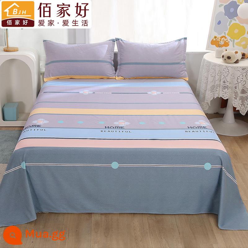 100 tấm cotton đơn mảnh đôi 1,5m tấm cotton lưới chăn màu đỏ vỏ gối đơn 2 bộ ba mảnh 1.2 đơn - Nhịp đô thị (vải dày)