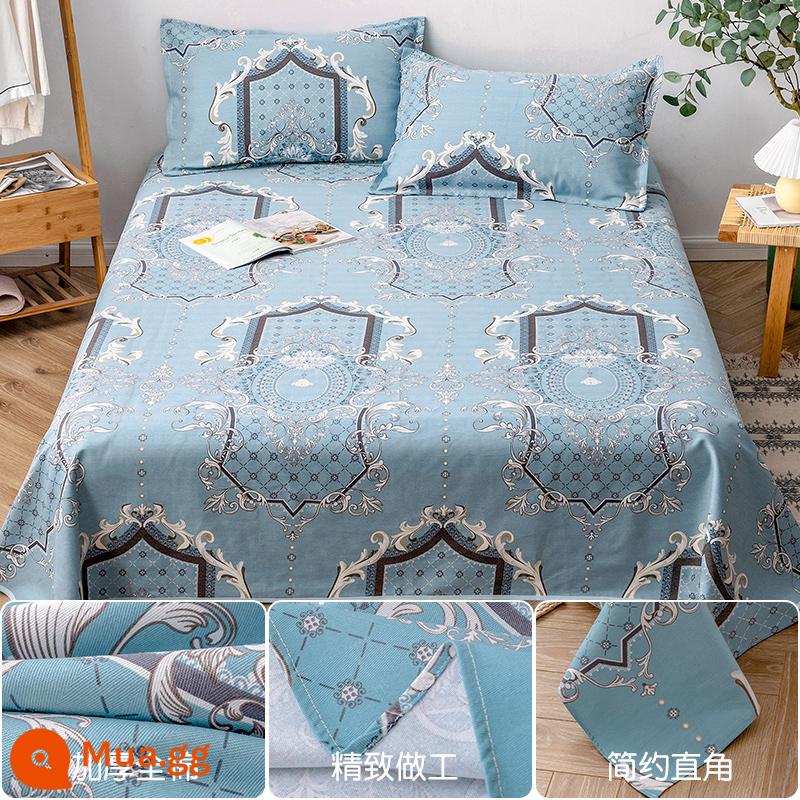 Dày 100 cotton cũ vải thô giường đơn mảnh kang cotton nguyên chất ký túc xá sinh viên chăn đơn vỏ gối ôm 3 món - Họa tiết xương cá dày dặn lãng mạn