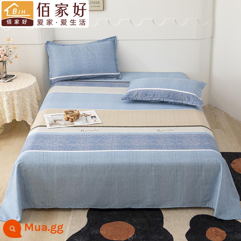 Tấm bông đơn mảnh 100 cotton ký túc xá sinh viên đơn 1.2 mùa đông chăn ga gối 3 bộ chăn ga gối - Sọc hiện đại (Đã kiểm tra chất lượng: ✅100% cotton nguyên chất)