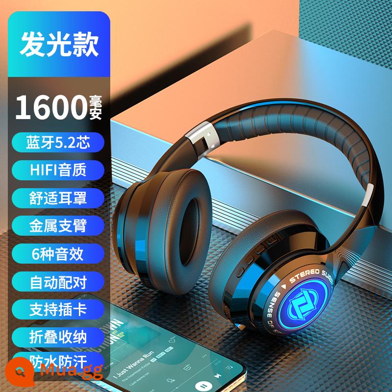 Tai nghe Bluetooth không dây Guochao E-sports Tai nghe No Delay Loa siêu trầm Tai nghe Apple Android Huawei Universal - Màu đen siêu sao thời thượng [Chip Bluetooth 5.2 + Đèn nhiều màu chuyển sắc]