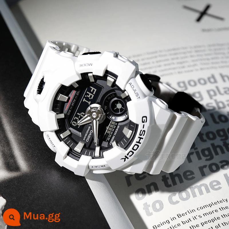 Đồng hồ CASIOCASIO xanh dương nam g-shock thể thao sinh viên chống nước sương mù xanh chống sốc kháng từ GA-100 - GA-700-7A[Chiến binh trắng][Số lượng ít và hiếm][SF Express]