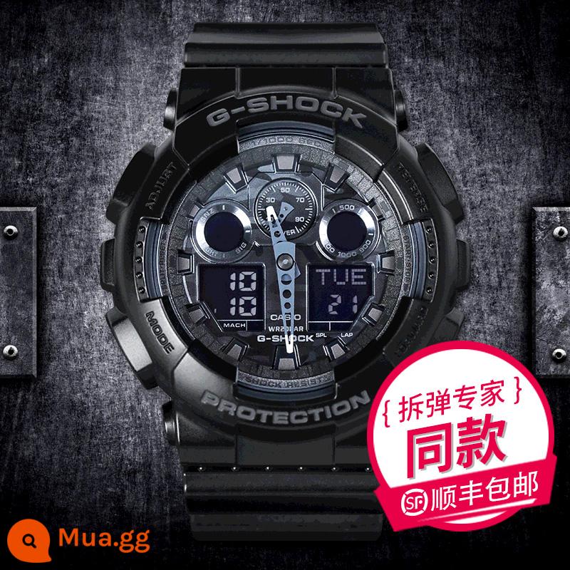 Đồng hồ CASIOCASIO xanh dương nam g-shock thể thao sinh viên chống nước sương mù xanh chống sốc kháng từ GA-100 - GA-100CF-1A [Chuyên gia xử lý bom]