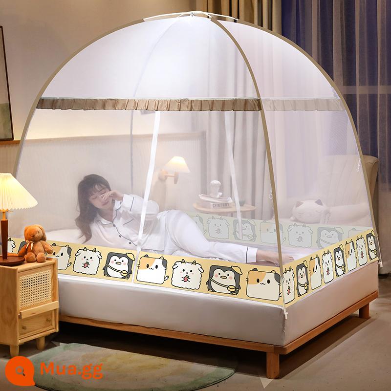 Mùng yurt không cần lắp đặt phòng ngủ gia đình giường 1.2m khung mái chống bụi 2023 chống ngã trẻ em mẫu mới - Áo kiểu Zoo/Gạc đơn giản và thoáng khí