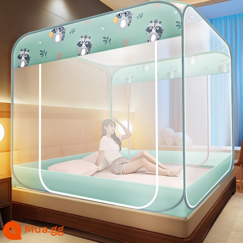 Mùng yurt home 2022 mới chống rơi phòng ngủ trẻ em không cần lắp đặt giường gấp chống ngã cho bé 2023 ww - Raccoon-mô hình vải-ba cửa