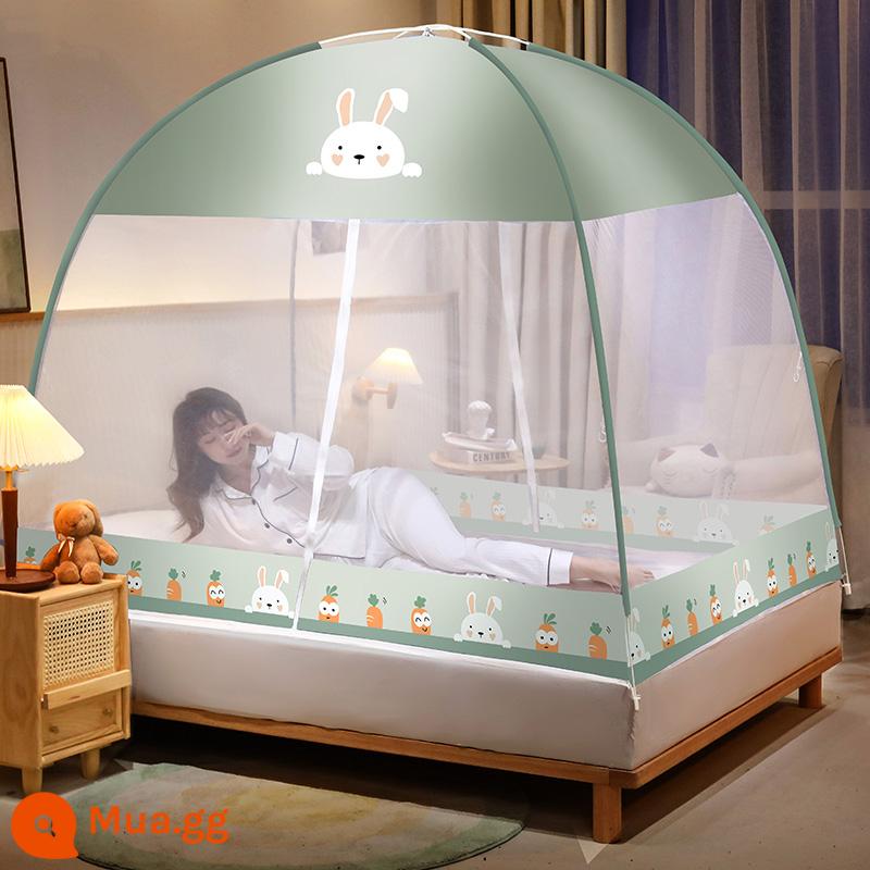 Mùng yurt không cần lắp đặt phòng ngủ gia đình giường 1.2m khung mái chống bụi 2023 chống ngã trẻ em mẫu mới - Áo khoác thỏ/vải Luobu chống bụi và cản sáng