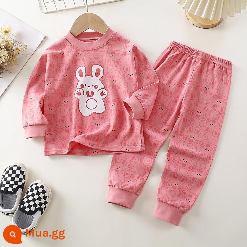 Bộ quần áo mùa thu trẻ em, đồ lót cotton nguyên chất cho bé, áo len cotton, đồ ngủ trẻ em, đồ mặc nhà cho bé trai và bé gái, quần áo mùa thu và quần vệ sinh - Bông nguyên chất loại A C10