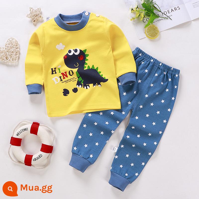 Bộ quần áo mùa thu trẻ em, đồ lót cotton nguyên chất cho bé, áo len cotton, đồ ngủ trẻ em, đồ mặc nhà cho bé trai và bé gái, quần áo mùa thu và quần vệ sinh - Bông nguyên chất loại A C65