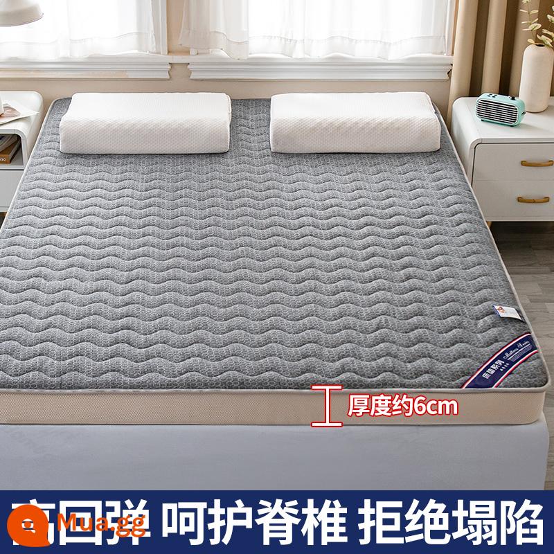 Nệm đệm nhà dày chiếu tatami chiếu ký túc xá sinh viên nệm đơn cứng chiếu mùa đông cho thuê thảm đặc biệt - Cao 6cm - Gợn sóng nhỏ ba chiều - Xám [Lưới thoáng mắt chim - Nệm Bốn Mùa - Hút Ẩm và Mồ Hôi]