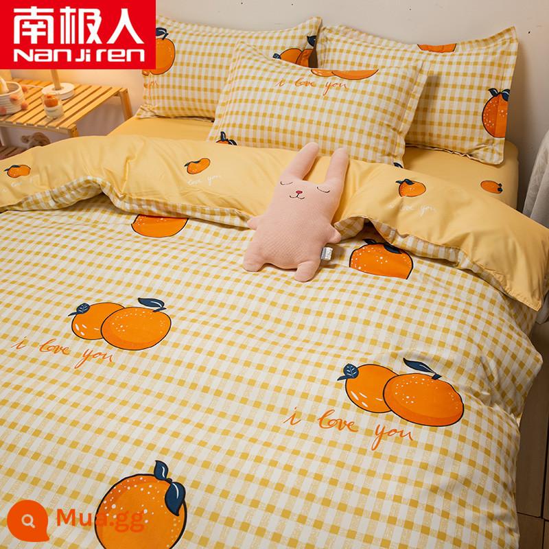 Nanjiren vỏ chăn đơn mảnh đôi 150x200x230 đơn ký túc xá sinh viên cotton giặt sạch mùa đông vỏ chăn ga gối 3 - Thiếu Tình Yêu-Huang