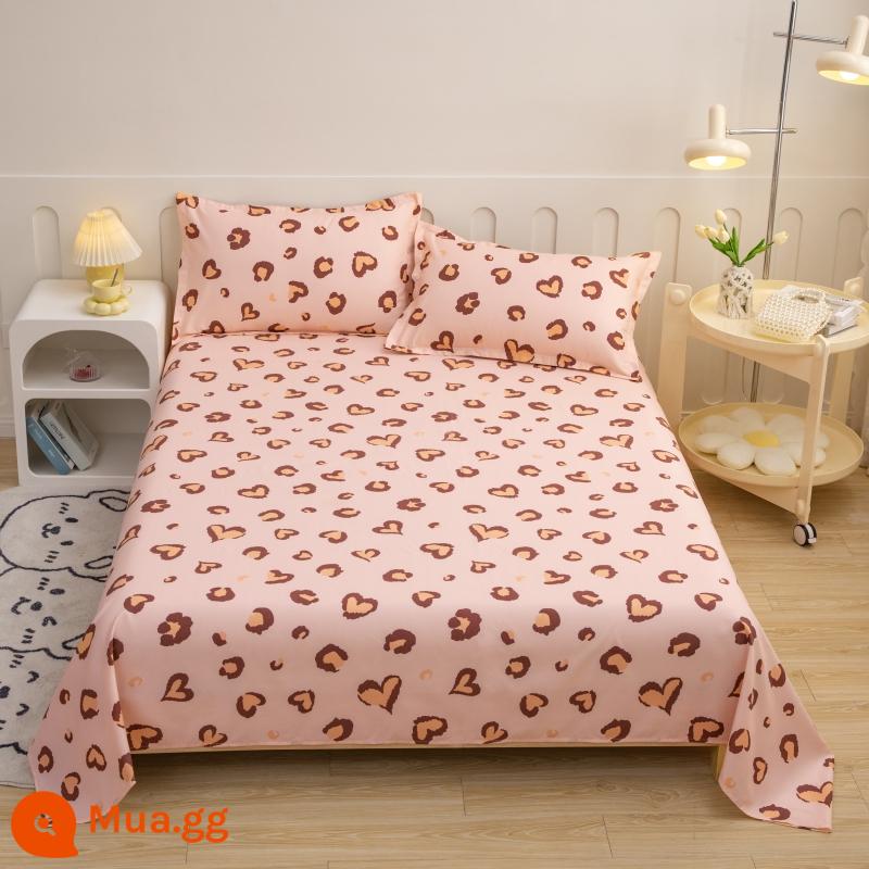 Người Nam Cực đã giặt ga trải giường cotton ký túc xá đơn sinh viên giường đôi 1,5m ký túc xá trẻ em ga chăn nam - Yêu da báo-XL