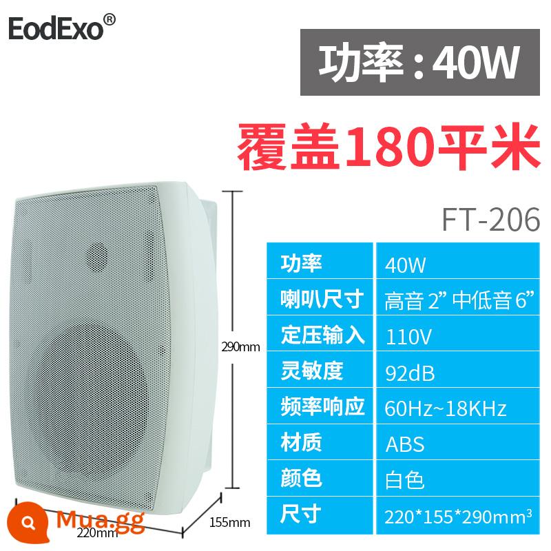 EodExo 704 âm thanh treo tường khuôn viên phát sóng công cộng lớp học loa treo tường nhạc nền còi - FT-206 màu trắng