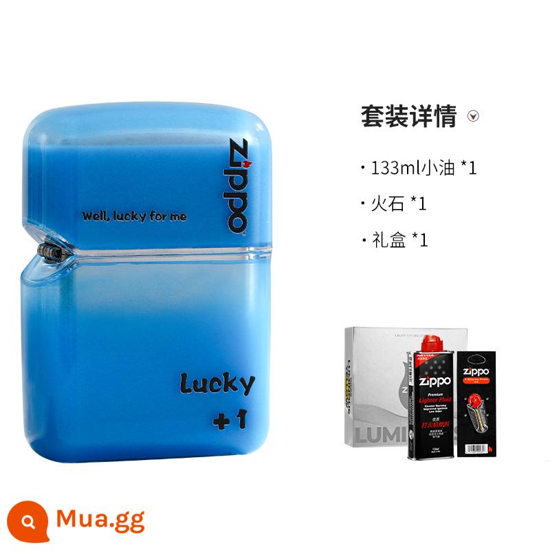 Bật lửa Zippo chính hãng vỏ trong suốt cát lún dạ quang chính hãng Zippo chống gió dầu lửa tặng bạn trai zp - [Cát cát lún nhạt trong bóng tối][Phiên bản hộp quà]