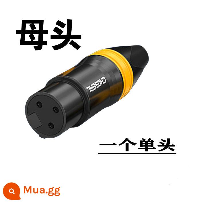 Akihabara Canon đầu nam và nữ ba lõi Canon đầu đồng nguyên chất nhỏ màu đen clip hộp âm thanh micro micro hàn cắm - Đầu nữ XLR qd2002 một đầu