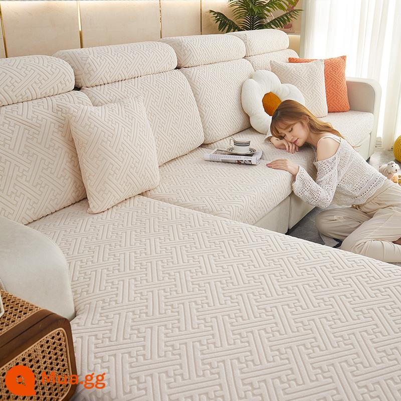 Ghế Sofa Đa Năng Bao Gồm Tất Cả Đơn Giản Bốn Mùa Đa Năng Chống Trơn Trượt Sofa Đệm Sofa Đệm Co Giãn Ghế Sofa - rõ ràng/màu be