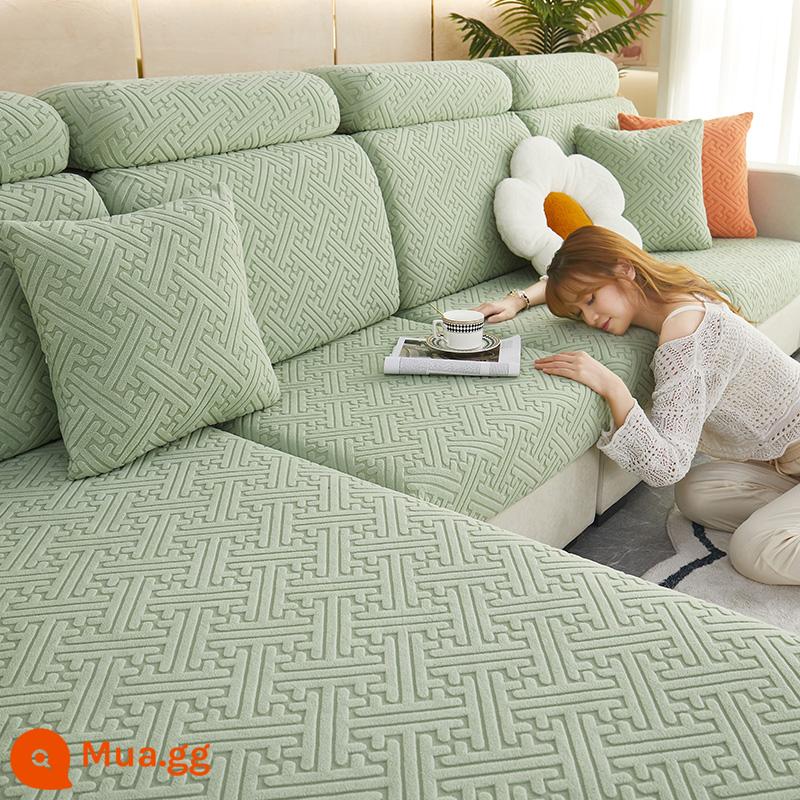 Ghế Sofa Đa Năng Bao Gồm Tất Cả Đơn Giản Bốn Mùa Đa Năng Chống Trơn Trượt Sofa Đệm Sofa Đệm Co Giãn Ghế Sofa - rõ ràng/xanh