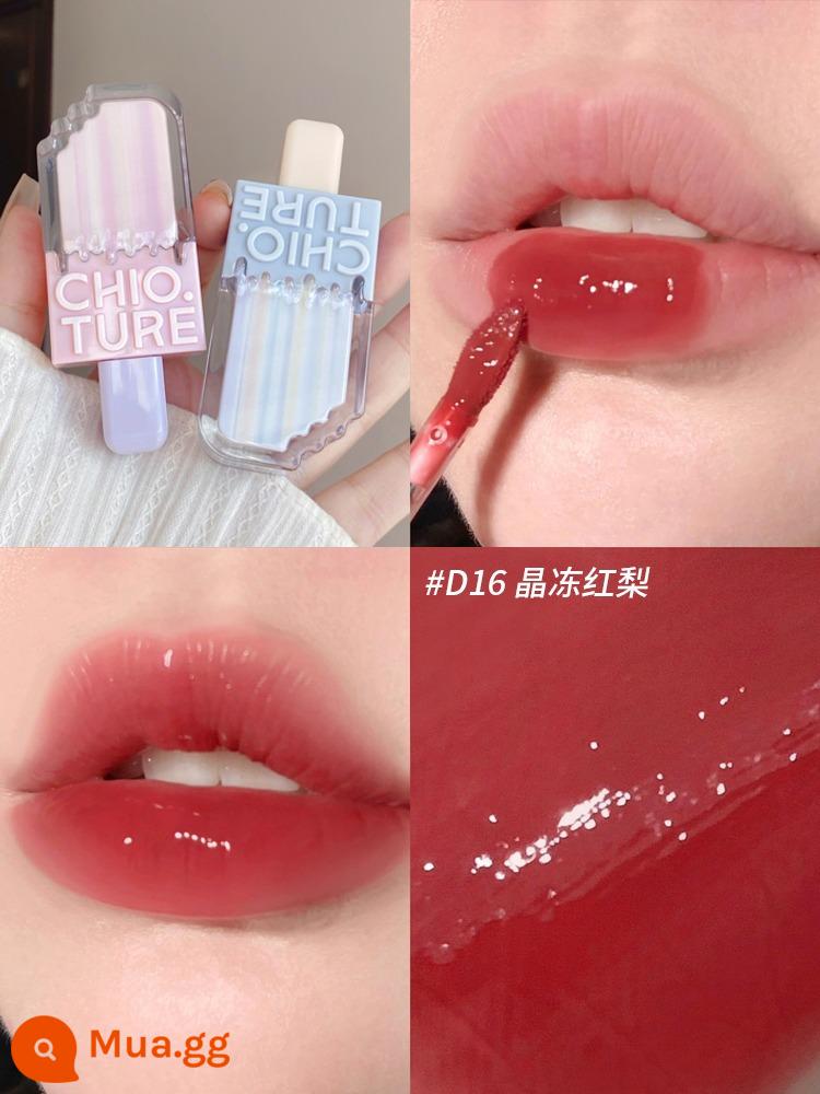 Tuổi thanh xuân son kem lì son bùn n05 xám hồng Đông N03 son chioture thật phú thỏ năm mới 01 - Zhiyouquan Ice Cream Water Glossy Lip Glaze D16 Crystal Frozen Red Pear