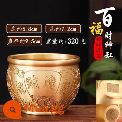 Lucky Jinbao Baifu Xi lanh đồng Đồng thau nguyên chất Xi lanh gạo Dồi dào Vật trang trí Phòng khách lớn Trang trí nội thất Con heo đất nhỏ - [Kích thước trung bình để thu hút sự giàu có và kho báu] Đường kính 9,5 cm, hạt chuyển miễn phí, đồng xu Năm Hoàng đế + thỏi miễn phí